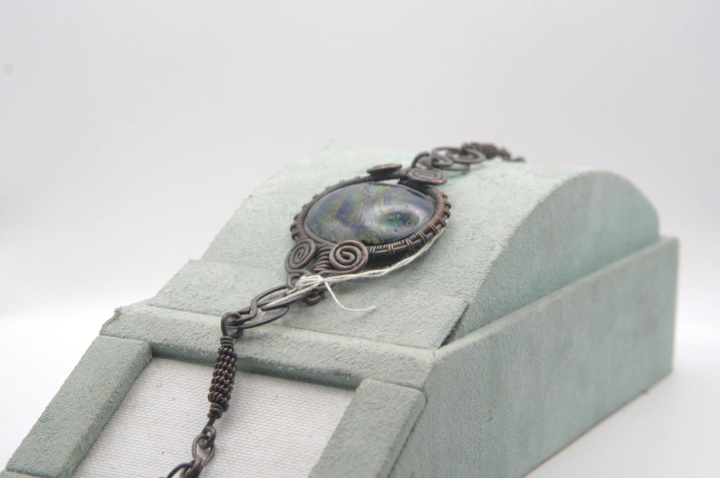 Azurite Wire Wrapped Bracelet
