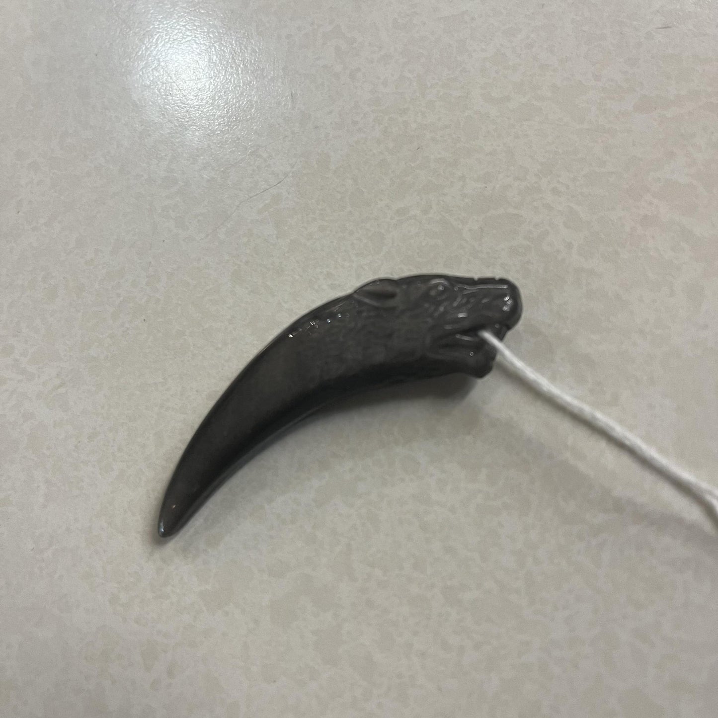 Gold Sheen Obsidian Wolf Fang Pendant