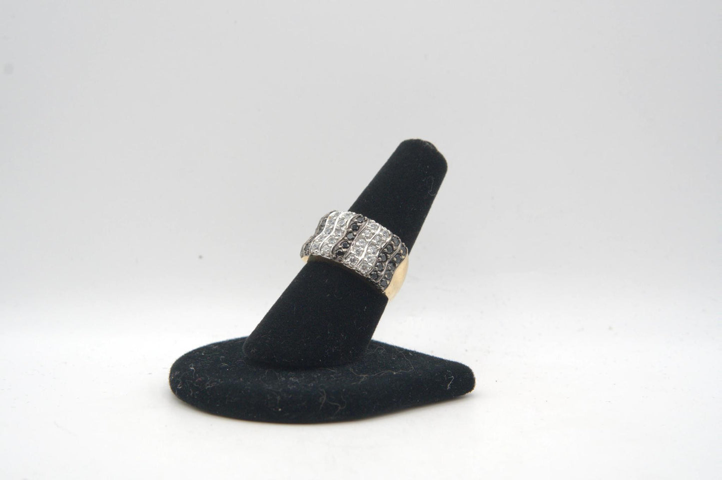 Black and White Crystal Ring
