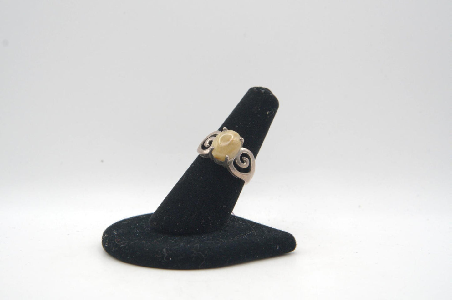 Rutilated Quartz Cabochon Silver Ring