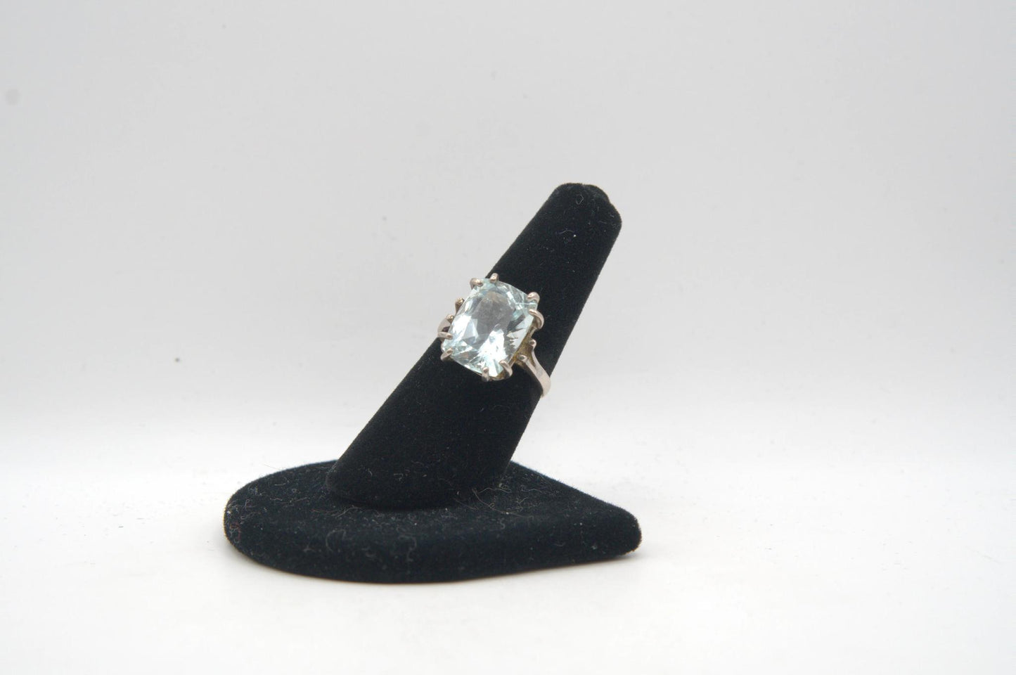 Emerald Cut Prasiolite Silver Ring