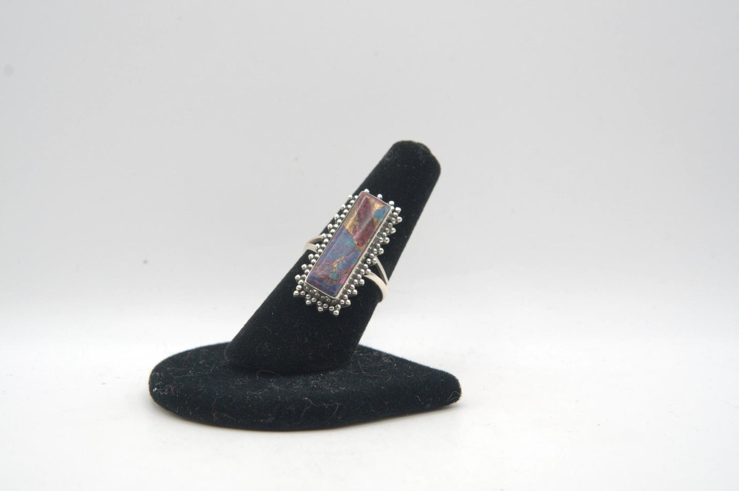 Mojave Turquoise Rectangle Cabochon Bezel Silver Ring