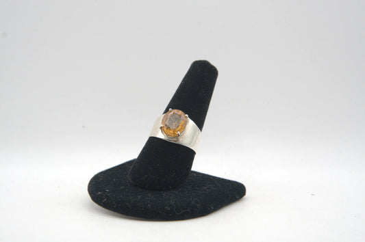Oval Cut Sri Lankan Sunstone Silver Statement Ring