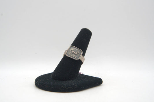 Horse Wax Seal Silver Ring