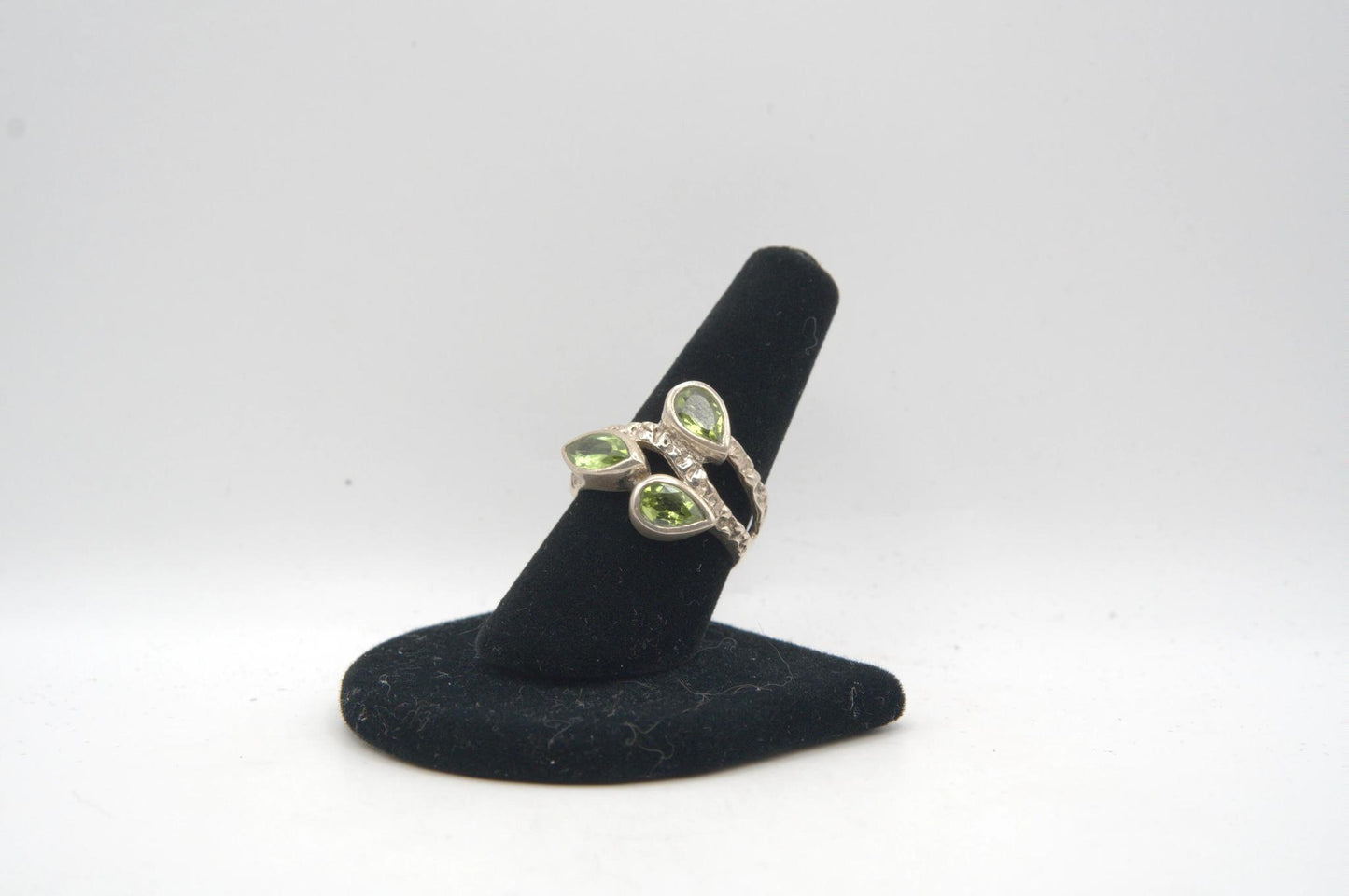 Assorted Cut Tri Stone Bezel Silver Ring