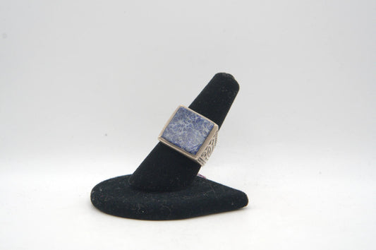 Lapis Lazuli Square Bezel Set Silver Ring