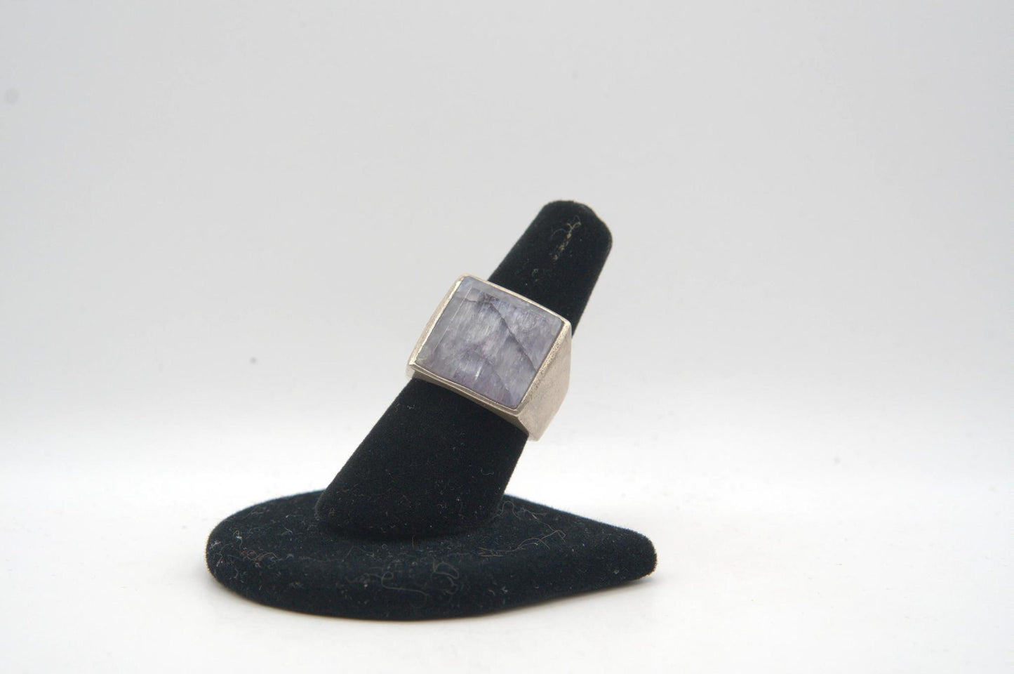 Blue Kyanite Square Bezel Silver Ring