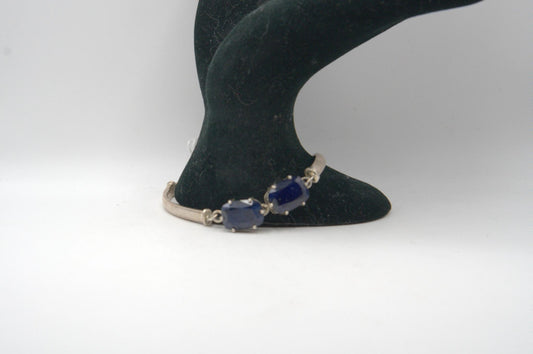 Assorted Gemstone Silver Bracelet with Hook Clasp