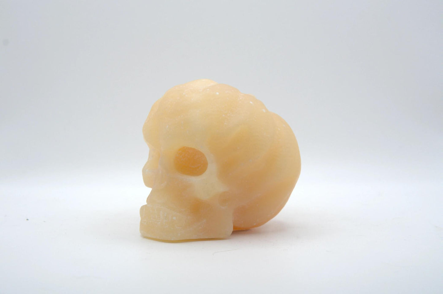 Orange Calcite Pumpkin Skull