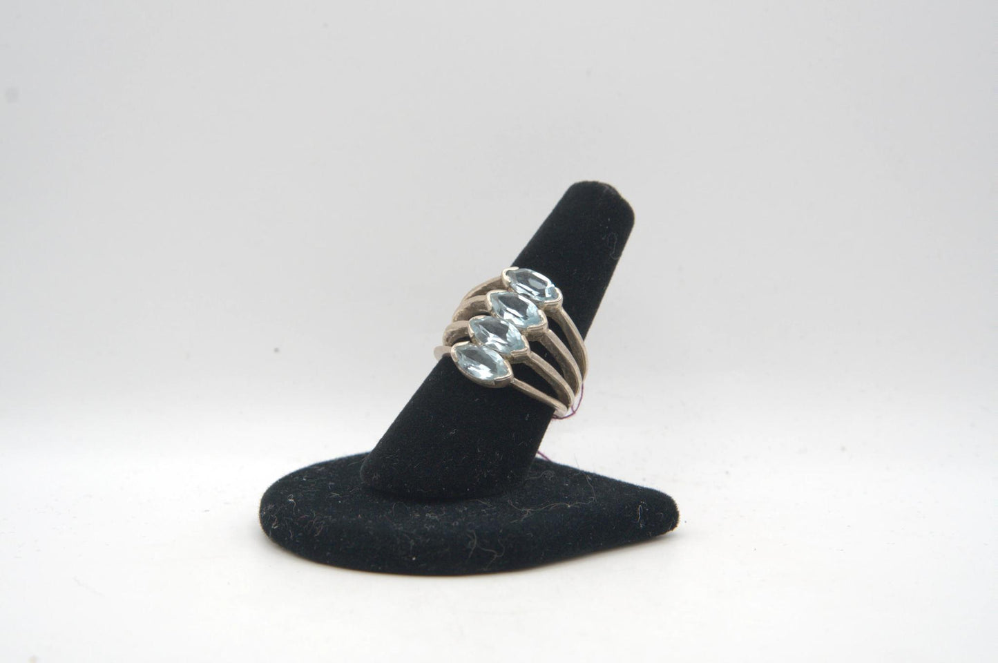 Aquamarine Quad Marquise Silver Ring