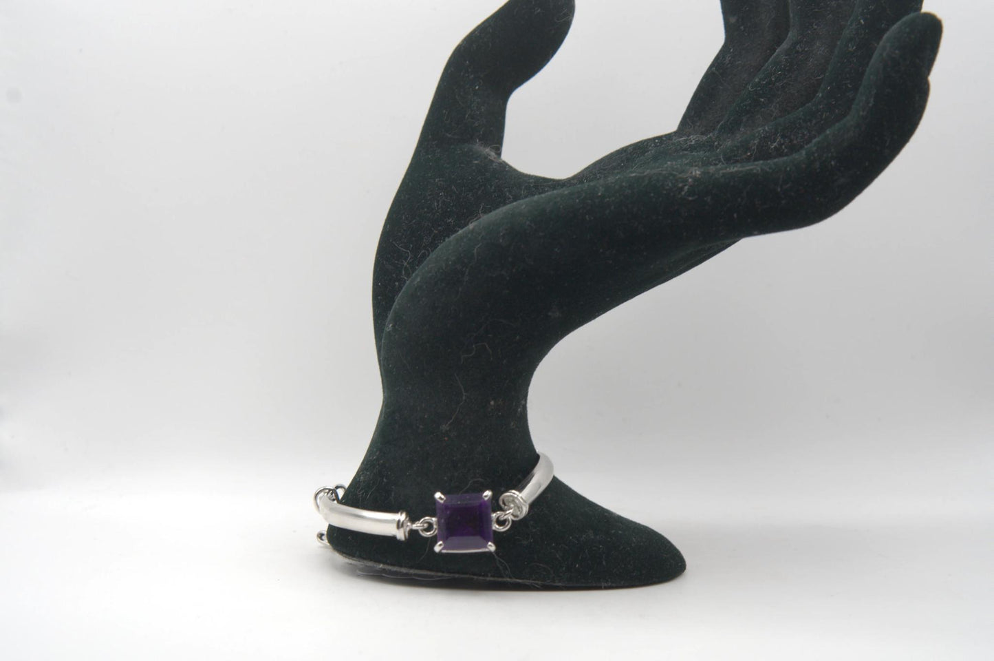 Assorted Gemstone Silver Bracelet with Hook Clasp