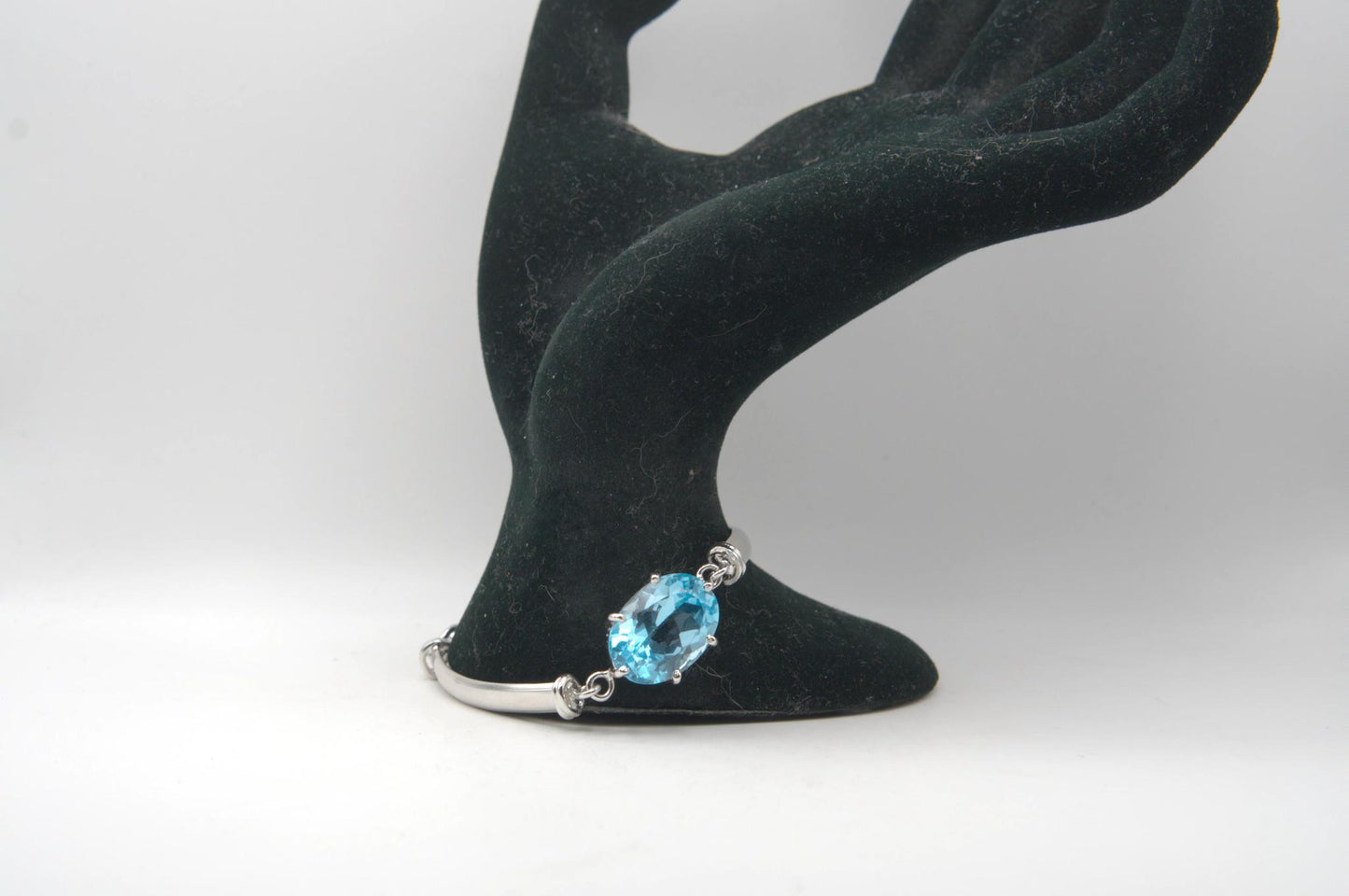 Assorted Gemstone Silver Bracelet with Hook Clasp