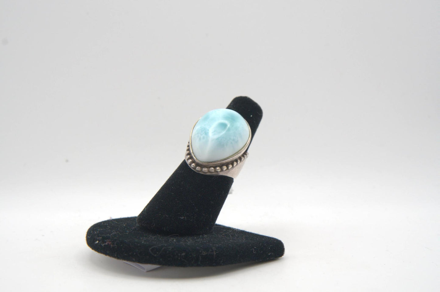 Larimar Teardrop Silver Ring